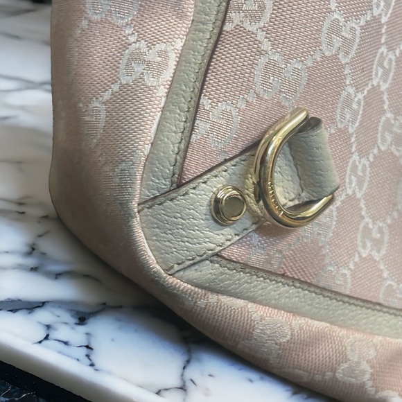 Pink & White Gucci D-Ring Abbey Tote - Picture 10 of 11